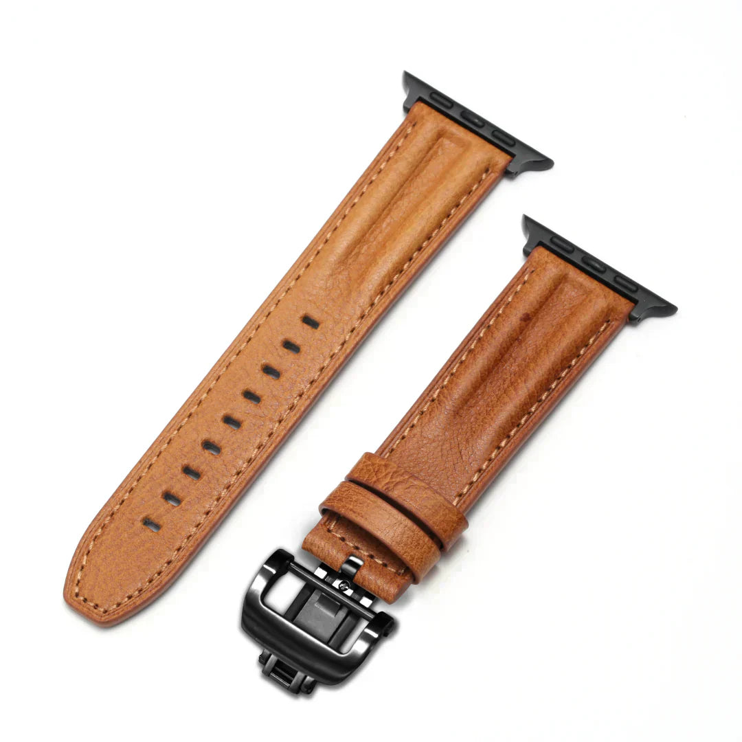 Classic Metal Strap Apple Watch Band With Silver Buckle