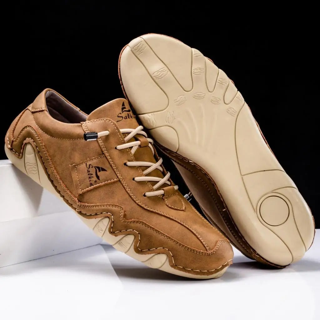 Men's Comfortable Lace Up Sneakers with Contrast Details
