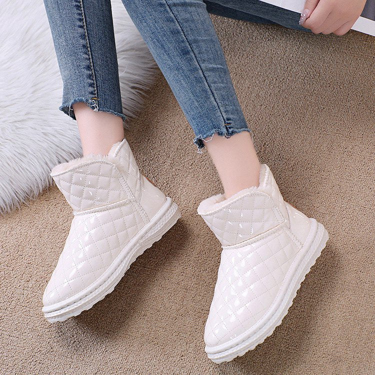 Warm Fur Lined Winter Booties Furry Waterproof Snow Ankle Boots