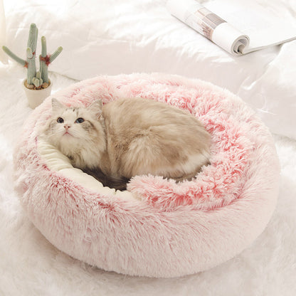 Fluffy Plush Cave Cat Bed