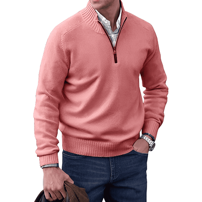 Casual Mens Quarter Zip Jumper Sweater