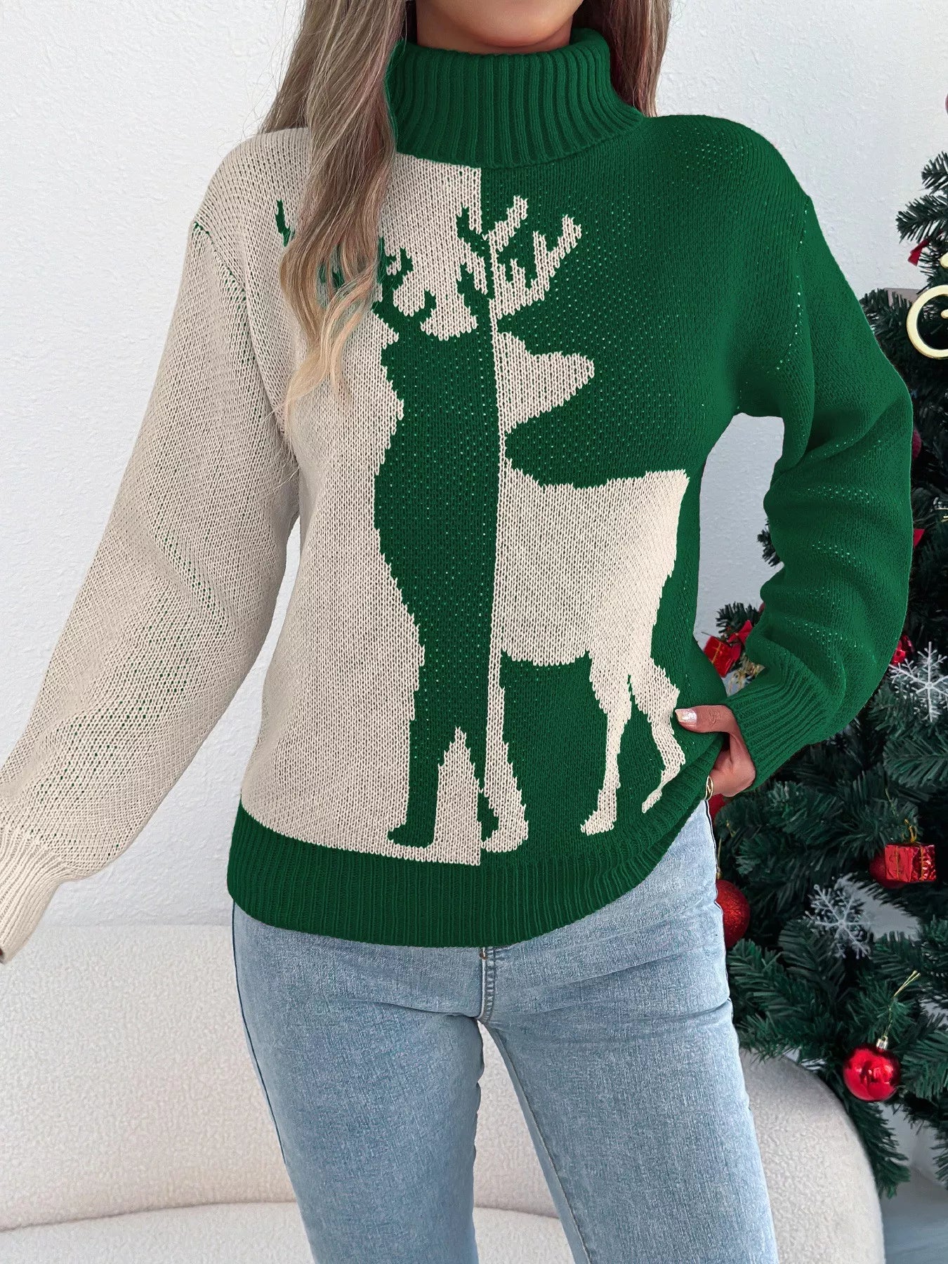 Soft Christmas Rudolph Pullover Sweater