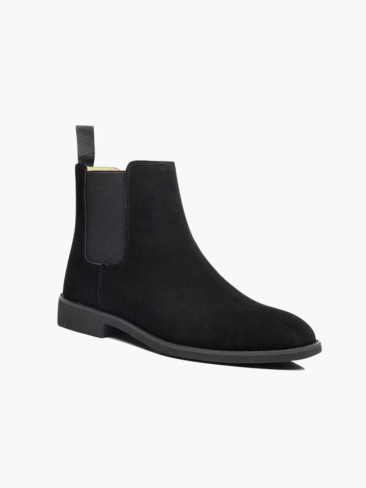 Men's Classic Dark Leather Ankle Boots Comfortable Fit