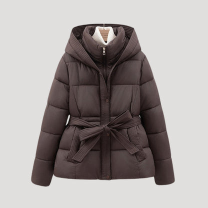 Ladies Warm Quilted Puffer Parka Coat - OutfitLondon