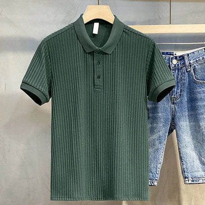 Timeless Mens Striped Polo Shirt – Retro Style Tops