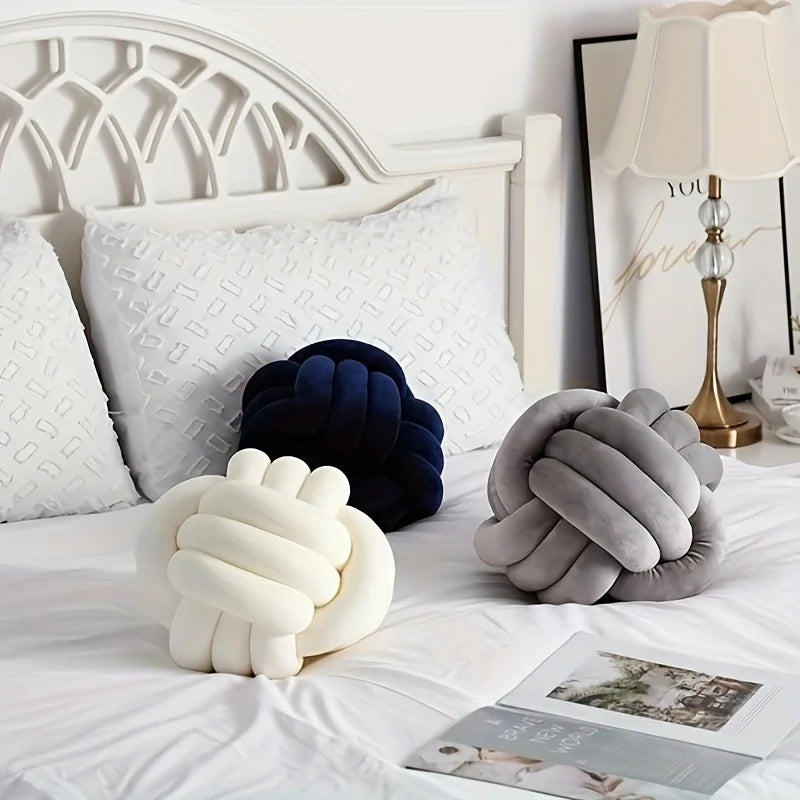 Soft Circular Tied Cushion Pillow - OutfitLondon