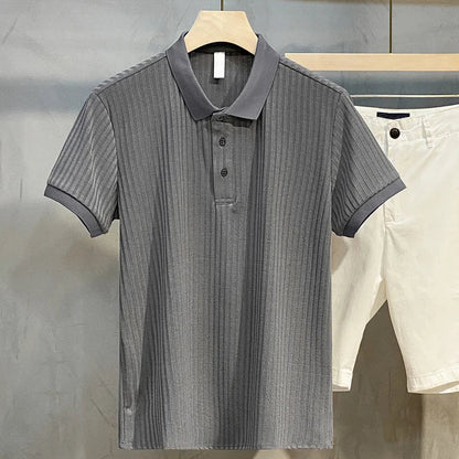 Timeless Mens Striped Polo Shirt – Retro Style Tops