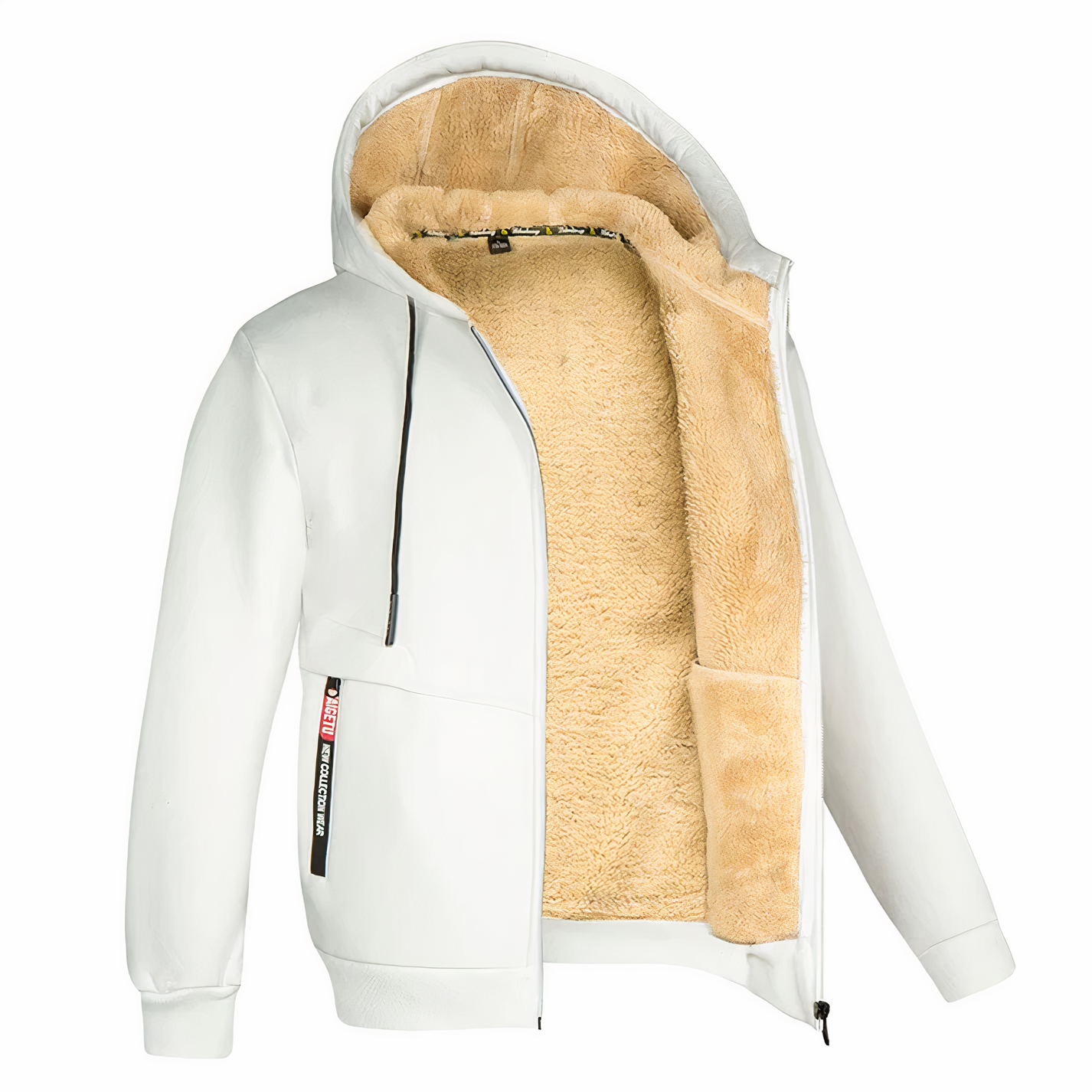 Cozy Mens Fleece Zip Up Hooded Jacket