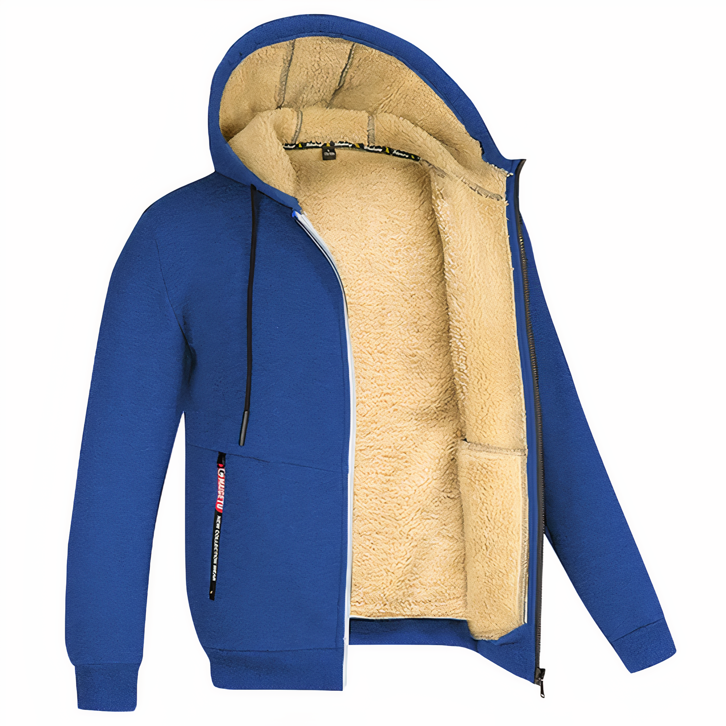 Cozy Mens Fleece Zip Up Hooded Jacket