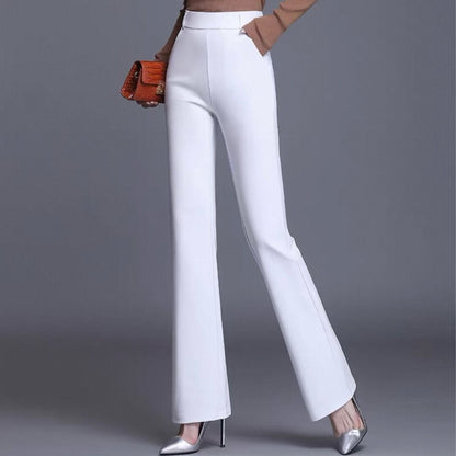 Slim Fit High Waist Wide Leg Women's Pants - OutfitLondon