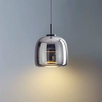 Classic Brass Pendant Light with Soft Gold Shade