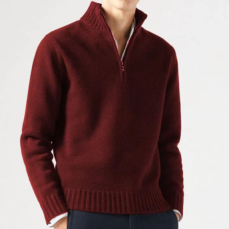 Warm Men's Fleece Quarter Zip Pullover Sweater