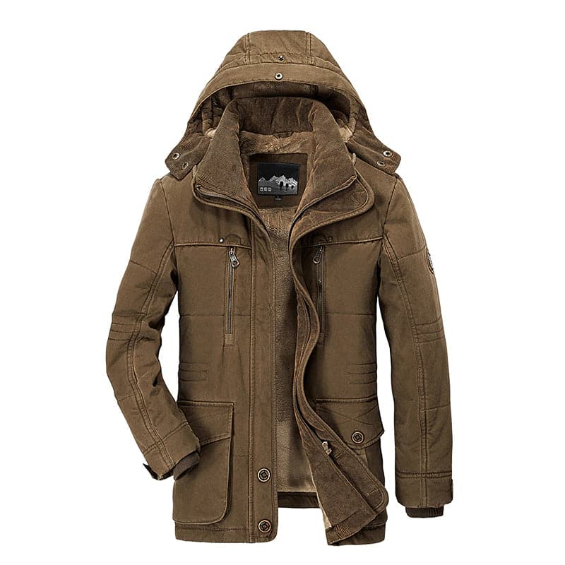 Warm Insulated Multi-Pocket Parka Jacket