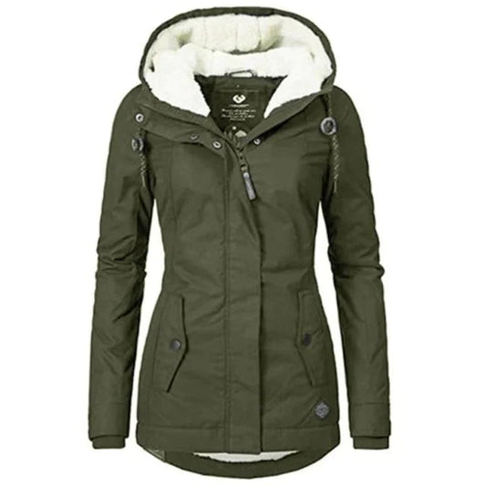 Warm Women's Fashion Parka Coat - OutfitLondon