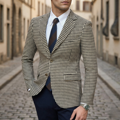 Classic Patterned Fitted Mens Jacket - OutfitLondon