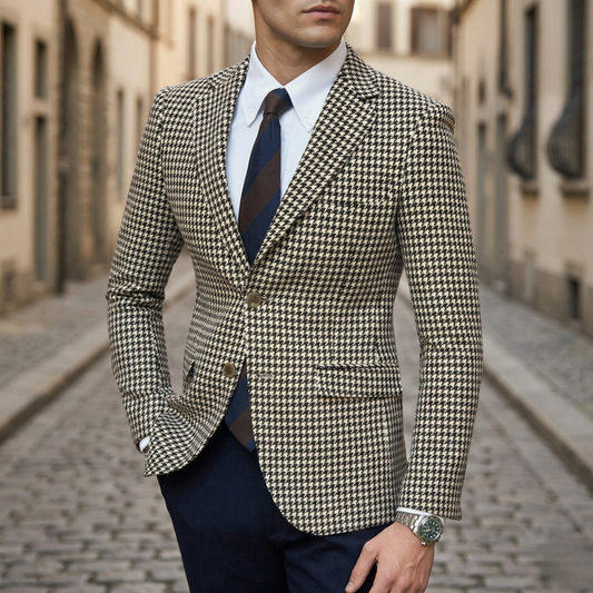 Classic Patterned Fitted Mens Jacket - OutfitLondon