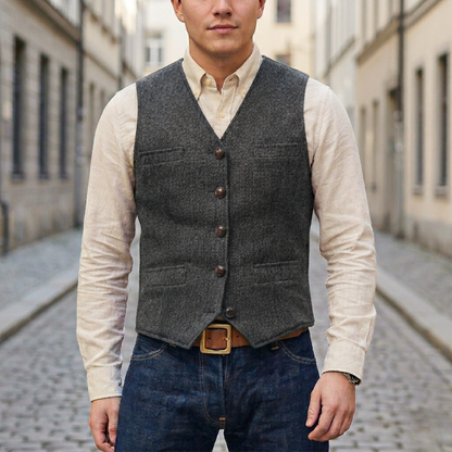 Stylish Mens Button Front Waistcoat Vest