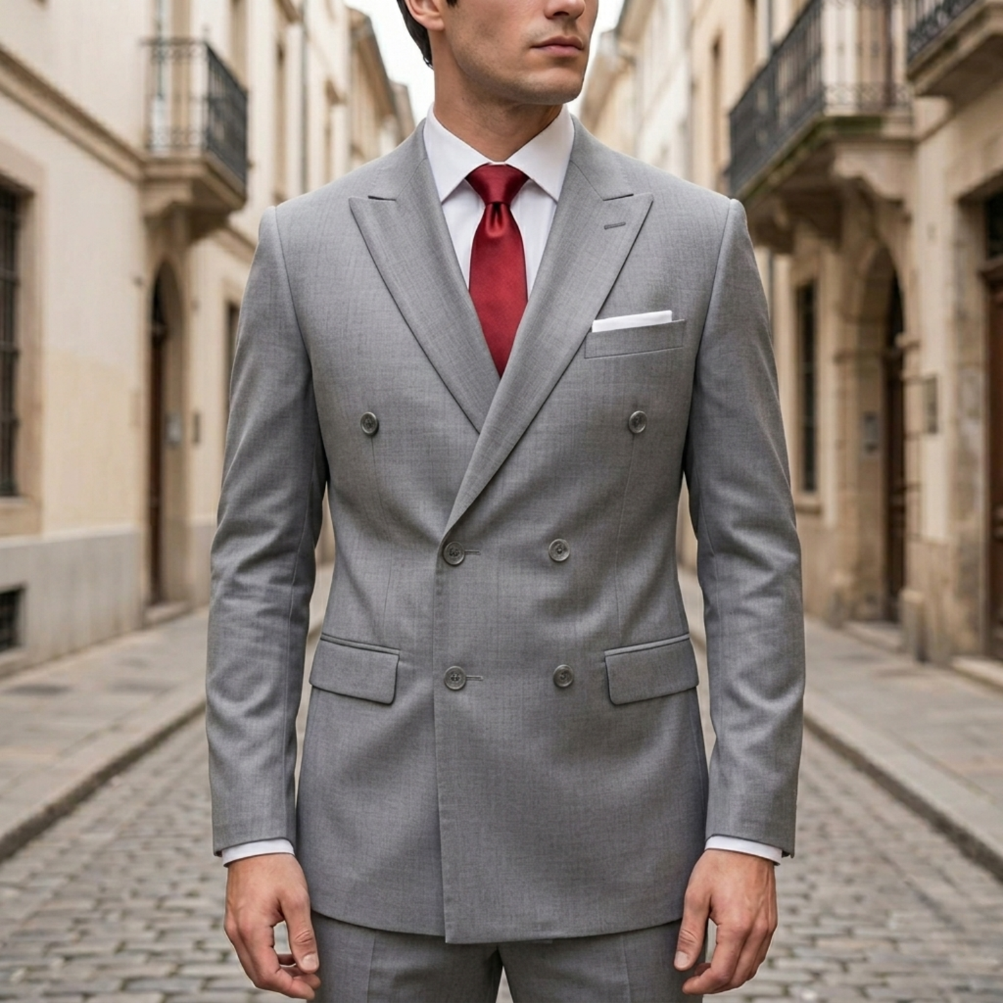 Classic Fit Men's Peak Lapel Suit Jacket