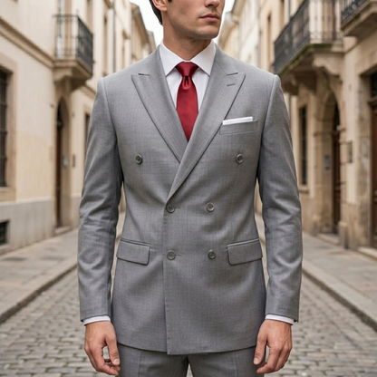 Classic Fit Men's Peak Lapel Suit Jacket