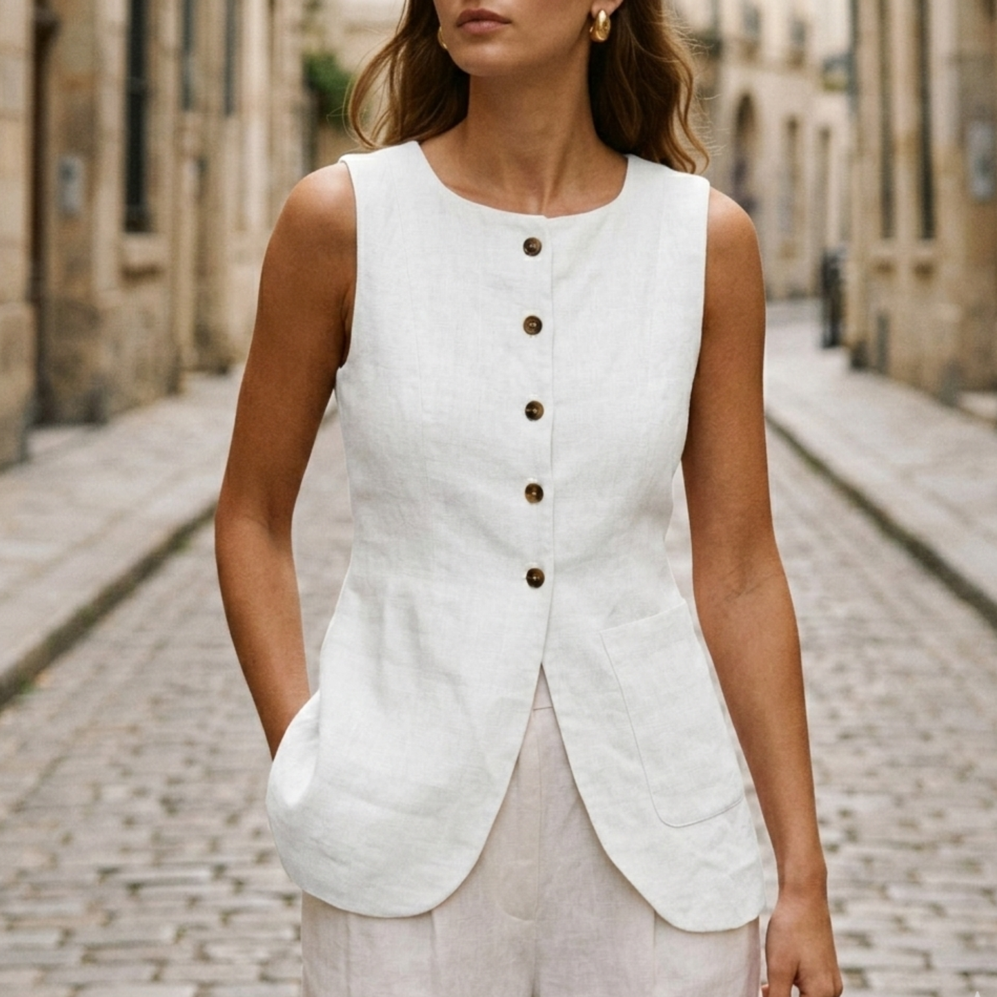 Breathable Linen Tank Women's Casual Summer Top