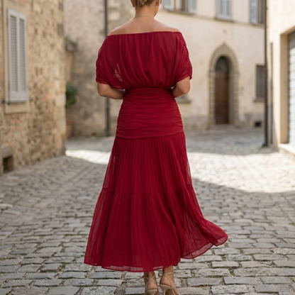 Chic Cold Shoulder Long Evening Dress