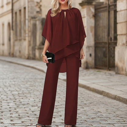 Comfortable 2 Piece Women's Relaxed Fit Pantsuit Set - OutfitLondon