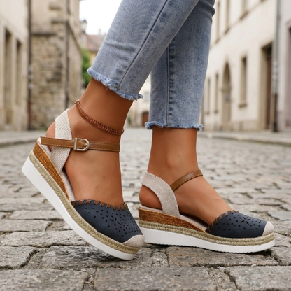 Comfortable Summer Wedge Sandals with Ankle Strap