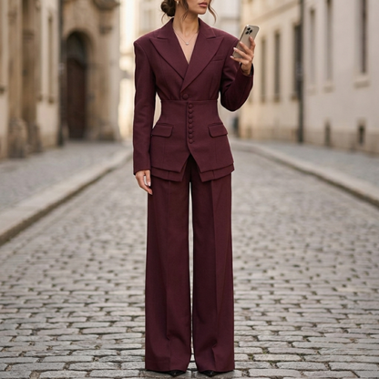 Classic Fit Women's Blazer Suit Set