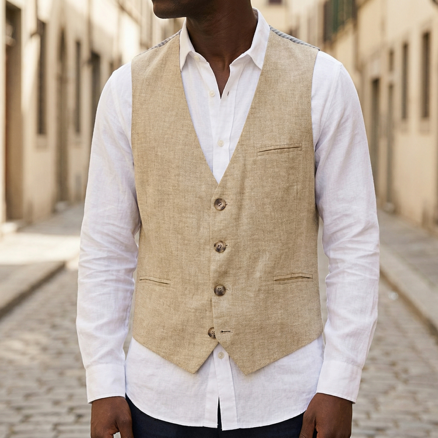 Summer Sleeveless V Neck Waistcoat Vest