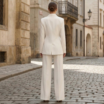 Classic White Two Piece Business Suit Set