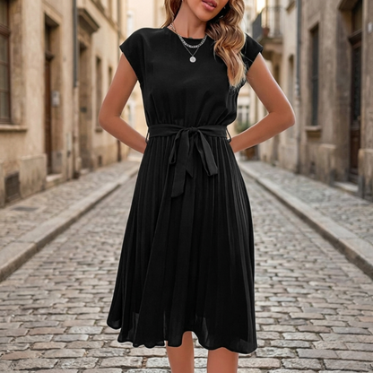 Flattering Cap Sleeve A-Line Midi Dress for Women