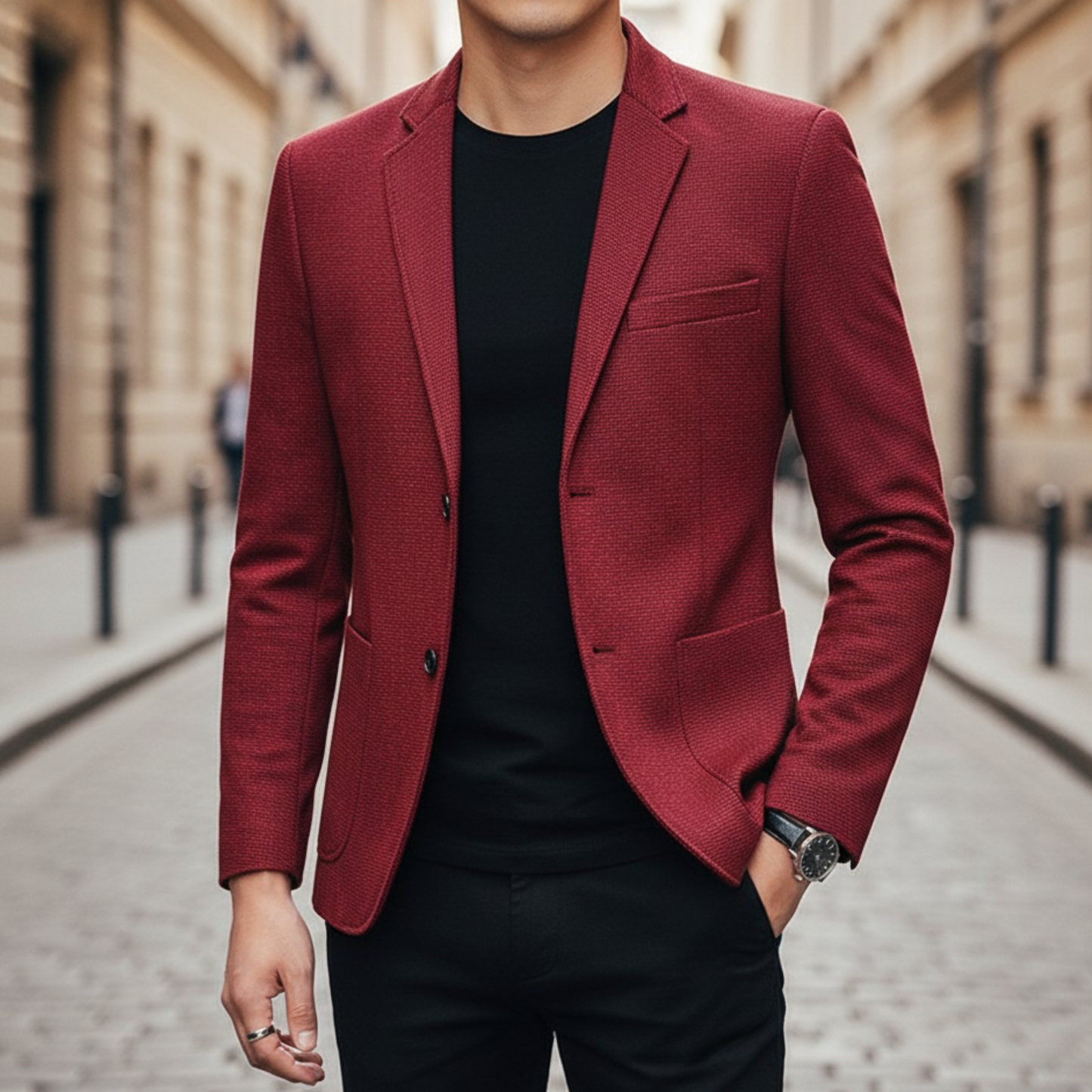 Stylish Fit Mens Two Button Casual Blazer Jacket
