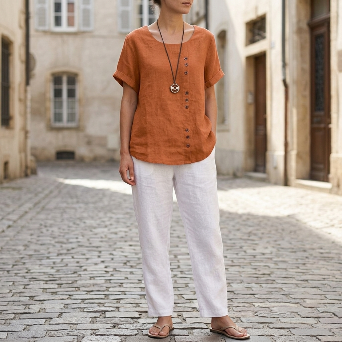 Casual Women's Relaxed Fit Short Sleeve Blouse Top