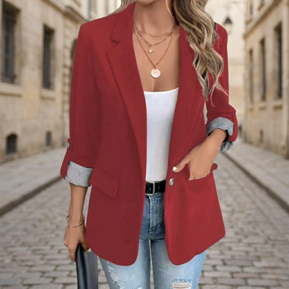 Relaxed Fit Open Front Long Sleeve Jacket