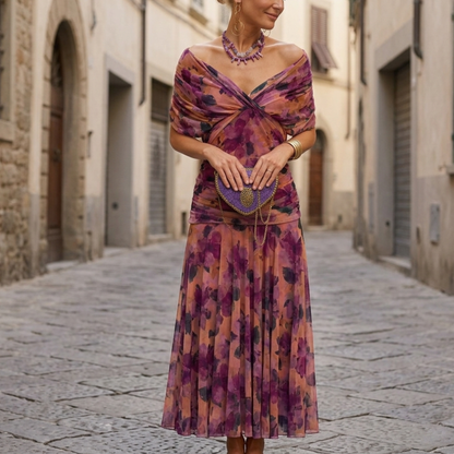 Chic Cold Shoulder Long Evening Dress