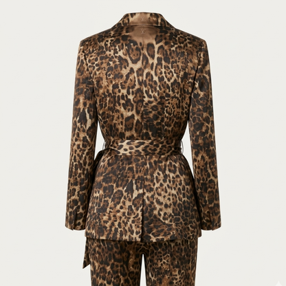 Chic Animal Print Jacket Outfit Set