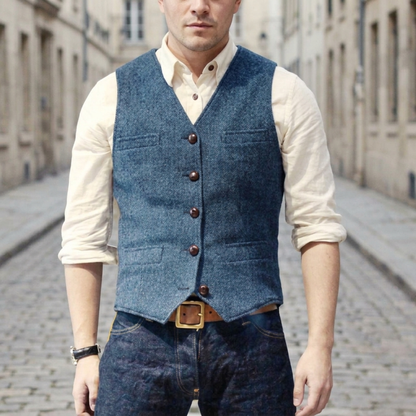 Stylish Mens Button Front Waistcoat Vest