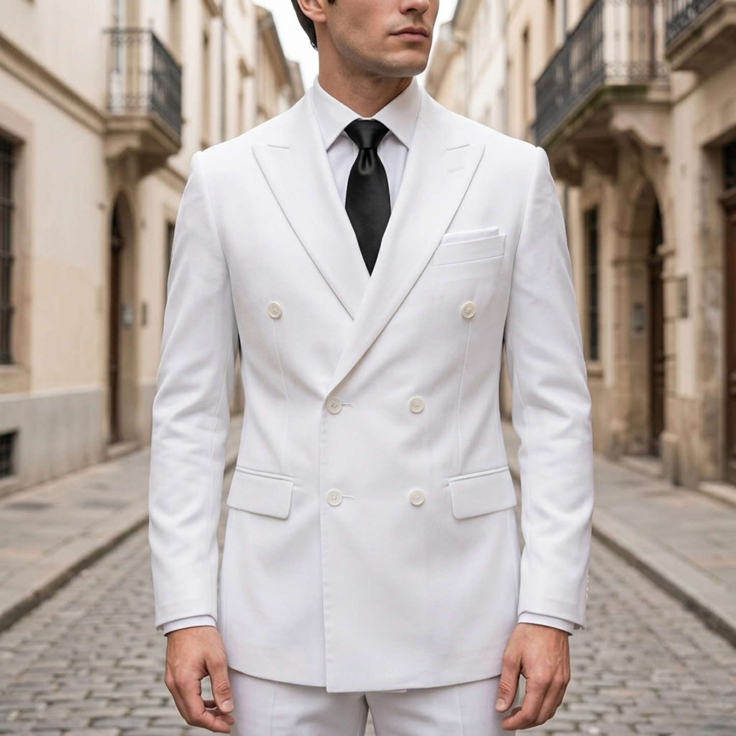 Classic Fit Men's Peak Lapel Suit Jacket