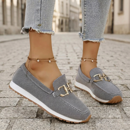 Comfortable Slip On Loafers with Gold Detail Flat Shoes