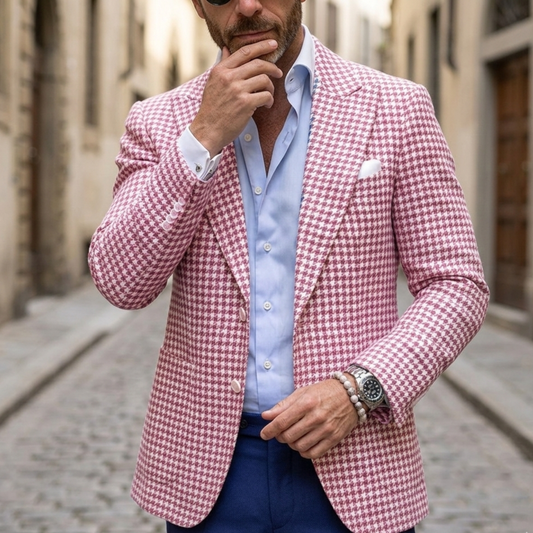 Stylish Patterned Slim Fit Men's Blazer Coat - OutfitLondon
