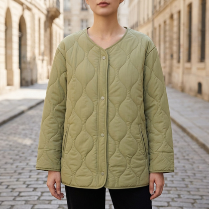 Warm Padded Women's Snap Coat Jacket