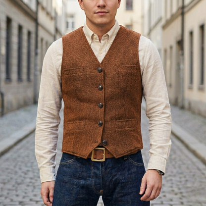 Stylish Mens Button Front Waistcoat Vest