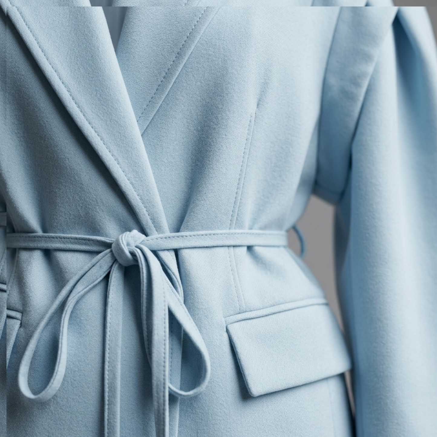 Ladies Fit Long Coat Belted Jacket