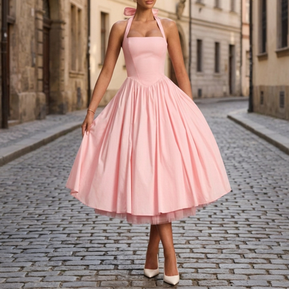 Classic Fit and Flare Midi Dress for Women