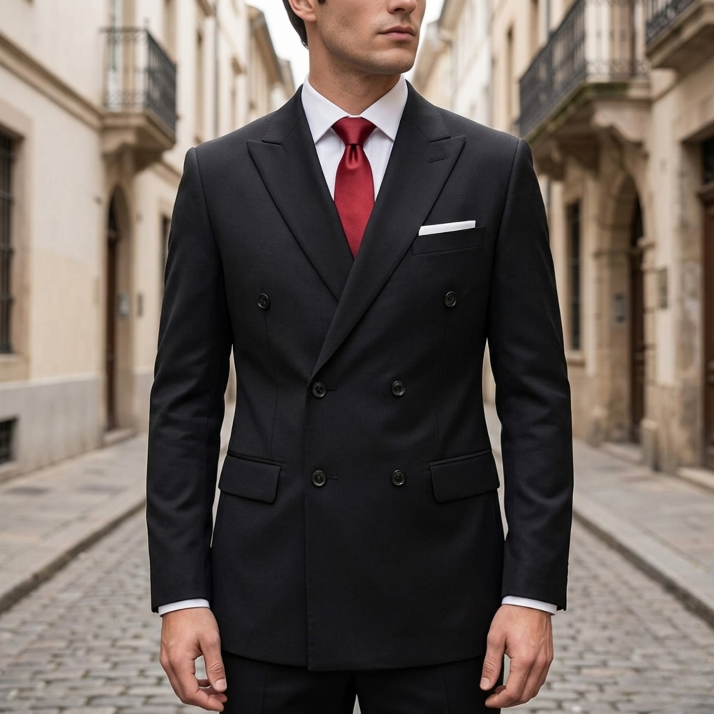 Classic Fit Men's Peak Lapel Suit Jacket