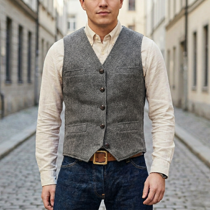 Stylish Mens Button Front Waistcoat Vest
