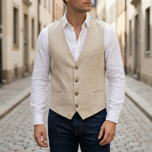Summer Sleeveless V Neck Waistcoat Vest - OutfitLondon