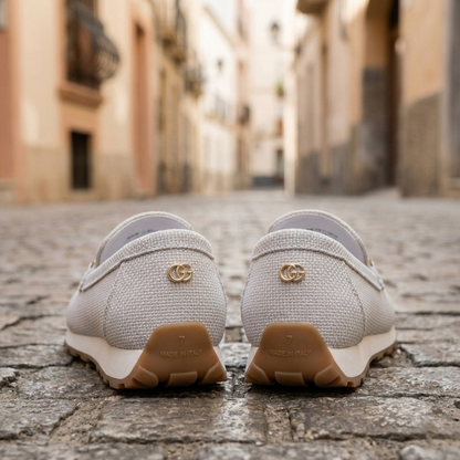Comfortable Slip On Loafers with Gold Detail Flat Shoes