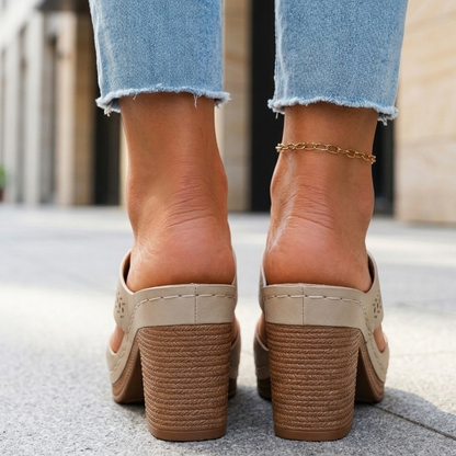 Comfortable Walking Sandals with Low Heel Open Toe