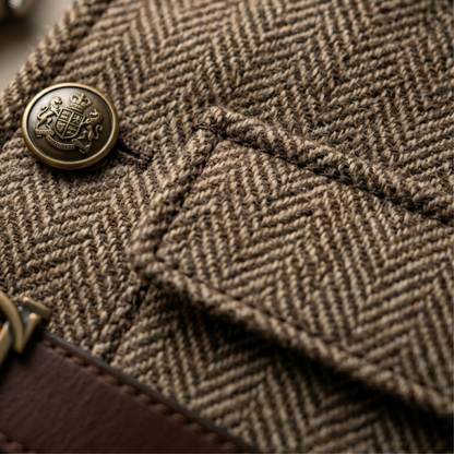 Classic Tweed Vest Button Front Sleeveless Jacket